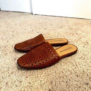 Lucky Brand brown woven mules